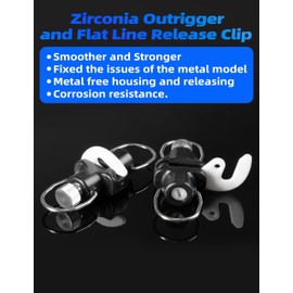 BLUEWING 2pcs Zirconia Outrigger and Flat Line Release Clip UV Resistance Trolling Fishing Release Clips with with 0-40 lbs Adjustable Tension, Black