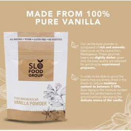 Slofoodgroup - Madagascar Vanilla Bean Powder - [ 1 oz.] - Made from Premium Whole Ground Grade A Vanilla Beans from Madagascar - For Cooking, Baking, and Ice Cream Desserts