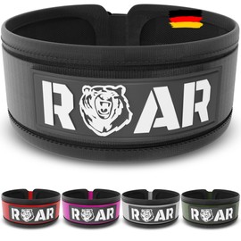 Roar® Weight Lifting Belt Men and Women, Lifting Belt for Gym, Powerlifting Belt, Weightlifting Belt, Deadlift Belt, Crossfit Belt, Fitness Belt Men, Power Belt (Black, XS)