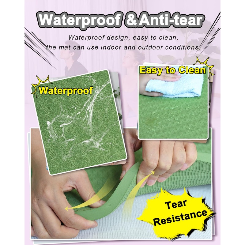 RYTMAT Large Yoga Mat 6'x4' 15mm Extra Thick, TPE Yoga