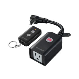 SURAIELEC Outdoor Remote Control Outlet, Wireless Waterproof Remote Power Switch, 15 AMP, 100 FT Range, 1 Remote 1 Outlet, Electrical Plug for for Outdoor Lights (Battery Included)