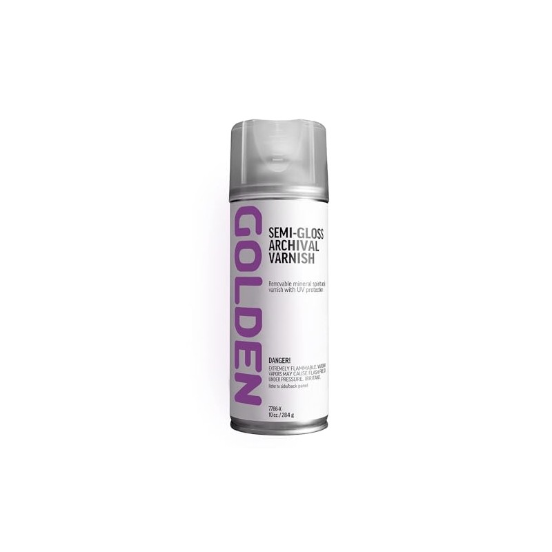 Semi-Gloss Archival Varnish by GOLDEN, 10 oz. Aerosol Can, Professional