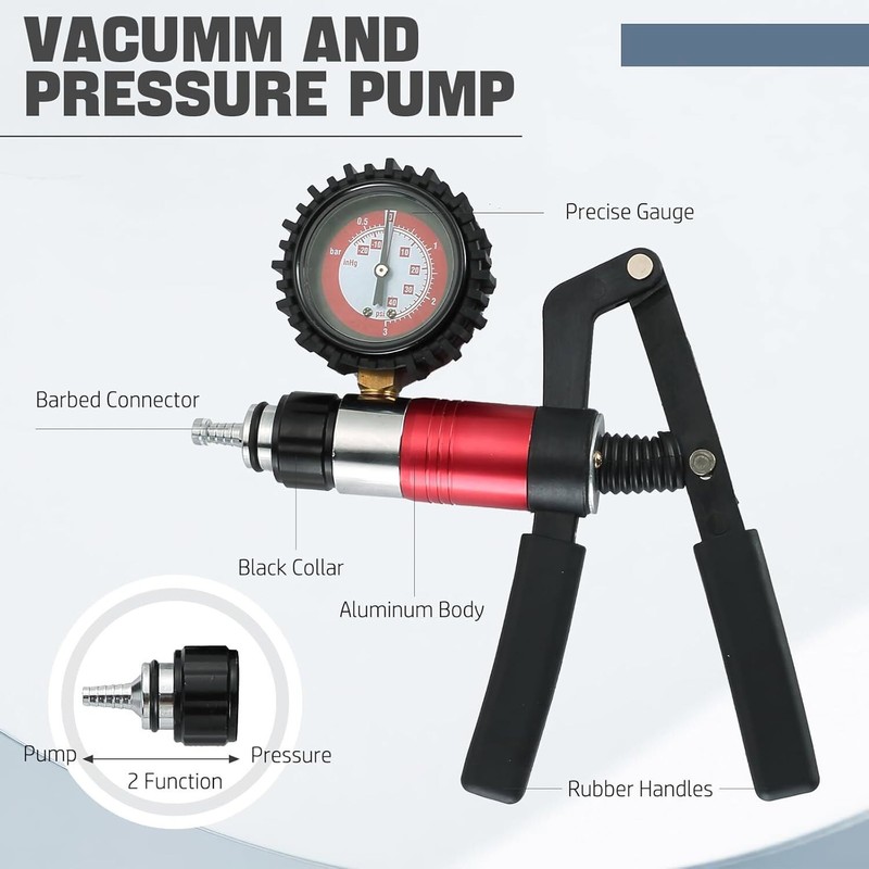 PWR 21PCS Hand Held Vacuum and Pressure Pump Brake Clutch