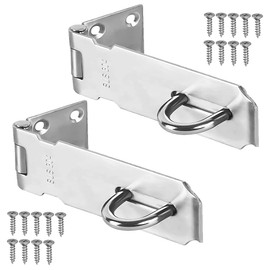 XHYASD 2 Pcs Padlock Hasp and Staple, 5 Inch Stainless Steel Shed Door Lock, Security Hasp for Doors Windows Cabinets Pet Cages