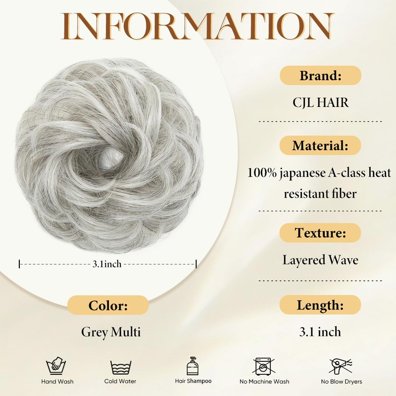 CJL HAIR Small Messy Bun Hair Pieces for Women Thin