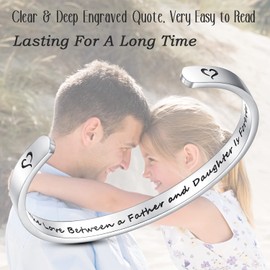 SAM & LORI Gifts for Daughters from Father Dad Daughter Cuff Bracelet 21st Birthday Gifts for Her Teen 14 17 Year Old Jewelry Presents Easter Christmas Stocking Stuffer Valentines