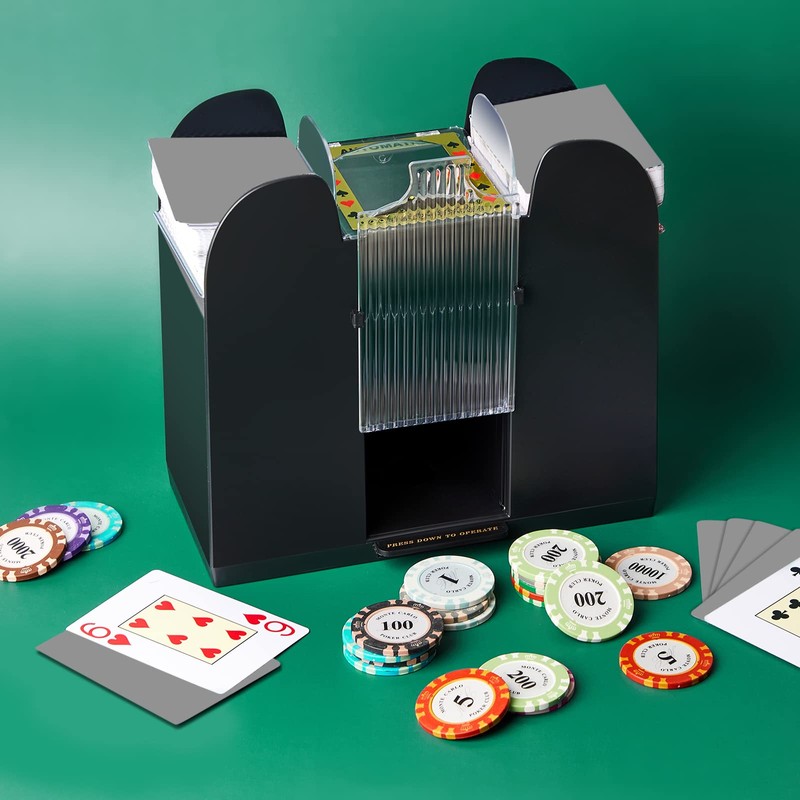 Zomiboo 1/2/4/6 Decks Casino Automatic Card Shuffler USB Battery Operated