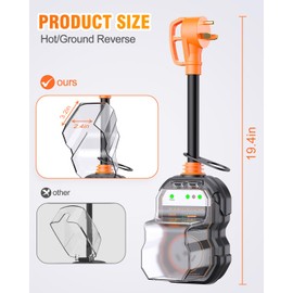 GEARGO RV Surge Protectors 30 Amp, 12000 Joules RV Circuit Analyzer, IP68 Surge Voltage Protection, RV Adapter Plug for Camper (Orange)