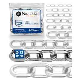 25-cm = 0,25-Meter 13-mm Thick Stainless Steel Chain V4A Short-Linked from NietFullThings on Piece Anchor Chain DIN 5685 DIN 766 0,25-m