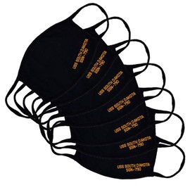 USS South Dakota SSN-790 Adult Black Face Mask Virginia Class Nuclear-Powered Attack Submarine