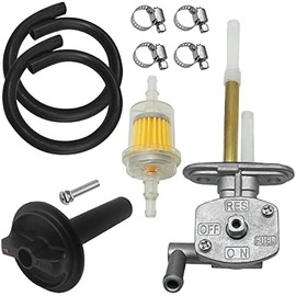 M MATI Fuel Tank Switch Valve with Lever Assy Replacement for Kawasaki Prairie 400 KVF400 1999-2002 51023-1254 92077-109, Fuel Petcock Switch Shutoff Valve