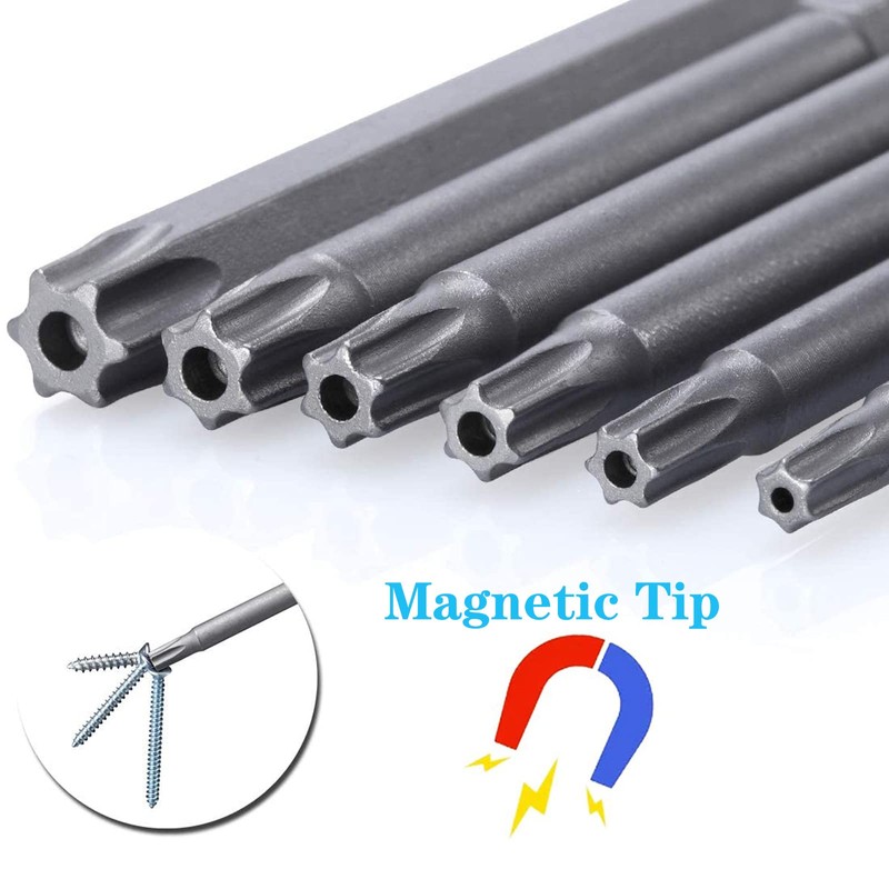 WANGR 11pcs Torx Screwdriver Bit Set T6-T40 1/4 Inch Hex
