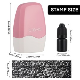 Girls'love talk Privacy Roller Stamp 2 Pieces Roller Stamps Camouflage Refillable Self-Inking Privacy Stamp for Identity Privacy (Pink and Blue and Ink)