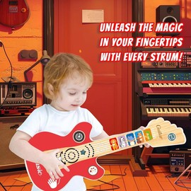 Toddler guitar magic touch play toy with many functions | musical toys for toddlers 1-3 - Color: Guitar, Size: Default