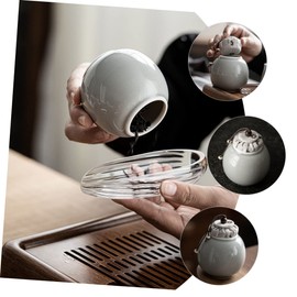 FUNOMOCYA Japanese Style Ceramic Tea Storage Canister Airtight Travel Container for Matcha Loose Leaf Tea and Spices Home Supplies Easy to Clean