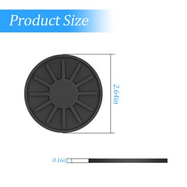 4 Pack Car Coasters for Cup Holder, 2.68 Inch Anti-Slip Silicone Auto Insert Cup Coaster, Non-Slip Vehicle Cup Mats for Women and Men, Interior Accessories Universal for Most Cars, SUV (Black)