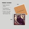 Owl, Paper Mosaic (Red) (Absorbent Ceramic Coaster, Single, Cork Back,