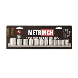 METRINCH MET-0320 STANDARD SOCKET SET 3/8" 12 PIECE