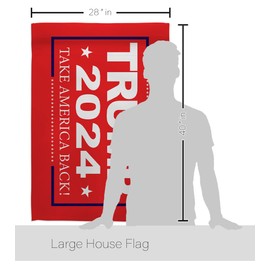 Trump Flag Take America Back 2024 House Flag Eagle Set Patriotic Vote President Democrat Republican Tea Party United State American Election Banner Small Garden Yard Gift Double-Sided, Made in USA