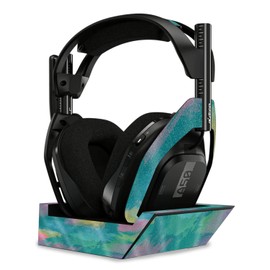 MightySkins Glossy Glitter Skin Compatible With Astro A50 Wireless Headphones + Base Station (Gen 4) - Watercolor Blue | Protective, Durable High-Gloss Glitter Finish | Easy To Apply | Made in the USA