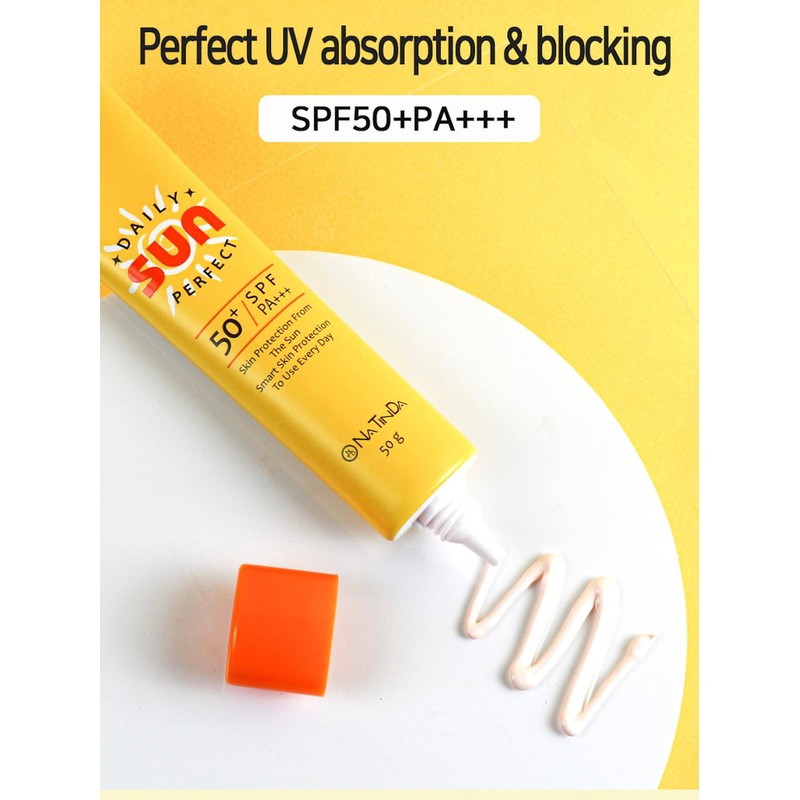 NATINDA Daily Perfect Sun Cream 50g SPF50+/PA +++ with waterproof