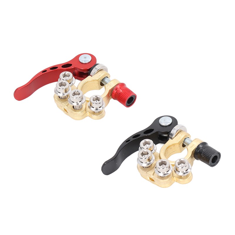 2Pcs Battery Terminal Connectors Car Disconnect 4 Way Positive Negative