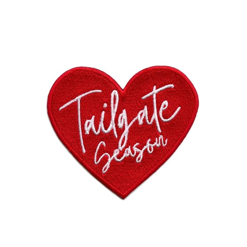 Tailgate Season Heart Patch Football Sports Fan Embroidered Iron On