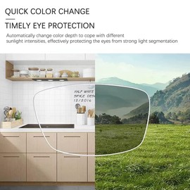 Vepiant Photochromic Progressive Multifocus Reading Sunglasses UV400 Protection Multifocal Trifocal Transition Anti UV Top Clear Sun Readers Blue Light Blocking Computer Glasses for Women Men Eyewear