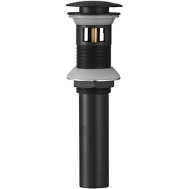Bathroom Sink Drain Black Pop Up Drain Stopper with overflow Vanity Commercial for Sink Fits Standard Bathroom Sink Hole 1-1/2" to 1-3/4"