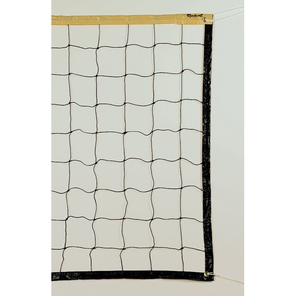 Markwort Black Polyethylene Volleyball Net, Yellow