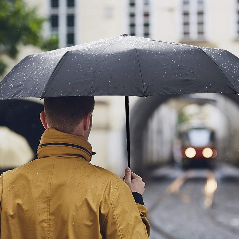 Gimars Portable Folding Automatic Windproof Umbrella with Telphon Coating 210T