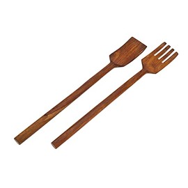 Godinger Wood Salad and Spoon Set, 12 Inches