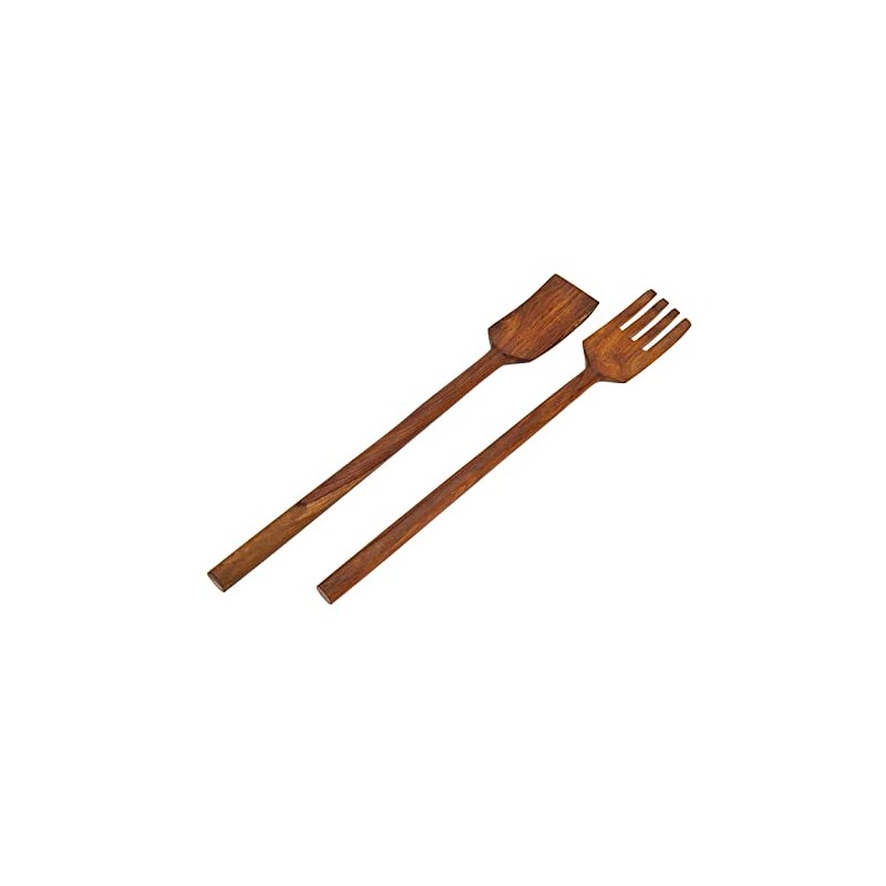 Godinger Wood Salad and Spoon Set, 12 Inches