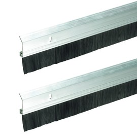 Frost King SB36 Extra Brush Door Sweep, 2-inch X 36-inch Long, Silver-Aluminum - 2-Pack