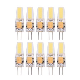 10Pcs AC/DC12-24V G4 COB LED Light Bulbs NOn Dimmable Silicone Lamp Fixtures (Warm White)