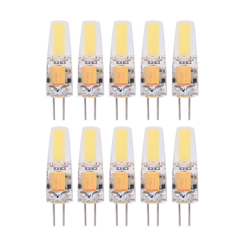 10Pcs AC/DC12-24V G4 COB LED Light Bulbs NOn Dimmable Silicone
