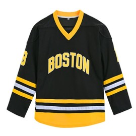 Men's Boston Happy Gilmore 18 Adam Sandler 1996 Movie Hockey Jersey Black Stitched (Black, XXL, xx_l)