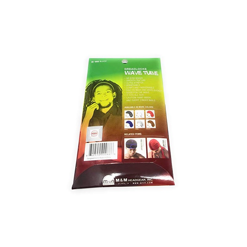 King.J Dreadlocks Wave Tube Tubular Fit - Black(3 Pack)