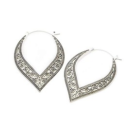 Antique Lace Swirl Plug Hoop Earrings, Sold as a Pair