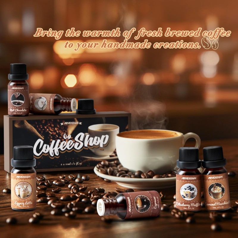 ARVIDSSON Coffee Fragrance Oils Set, Premium Essential Oils for Diffuser,