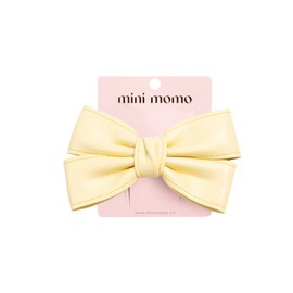 Hair Clip for Women and Girls - Cute Bow Girl's Hair Accessories Pin Ponytail Holder, Hairpin Gift (Bow Hair Clip -Faux Leather Yellow)