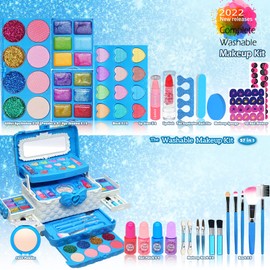 Kids Makeup Sets for Girls - Toy Makeup Set for Toddlers, Princess Beauty Make up for Girls, Safe & Non-Toxic Makeup Gift for 4 5 6 7 8 9 10 Year Old Girl Chrismas Birthday Gifts