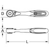 KS Tools 912.1485 1/4 Inch Mini Freewheel Ratchet