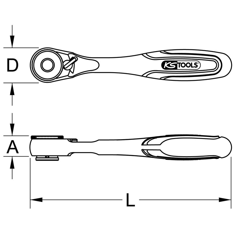 KS Tools 912.1485 1/4 Inch Mini Freewheel Ratchet