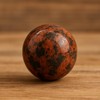 Pandiui23 Natural Polished Red Obsidian Ball, Polished Crystal with Energy
