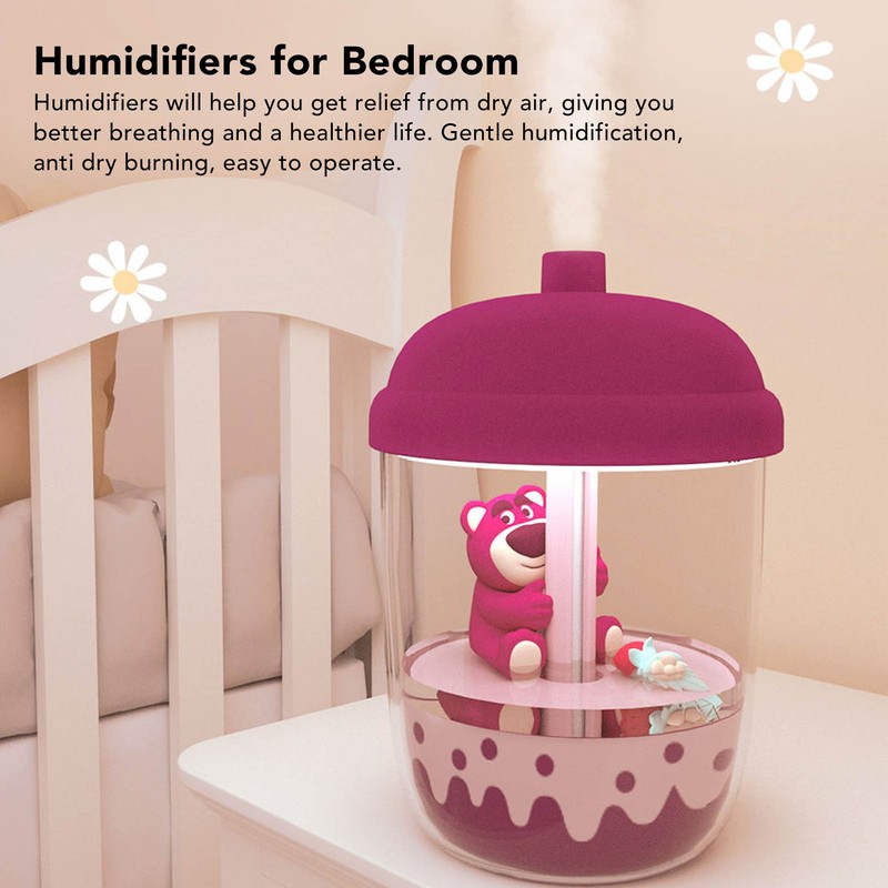 Ultrasonic Cool Mist Humidifier Cute Bear Silent Safety Small Air