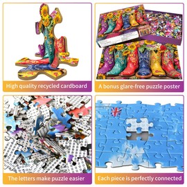 Puzzle 1000 Pieces for Adults, Classic Educational Game, Beautiful Flower Boots, Beautiful Decoration, Puzzle Gifts