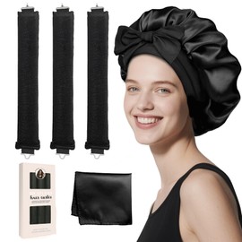 DOLISBIE Heatless Curls: 3 Piezas Ondas y Rizos Sin Calor con Gorro de Satin para Dormir y Bufanda de Seda Suave - Tubos Rizadores de Cabello Sin Calor, Sin Daños, Regalos para Mujeres