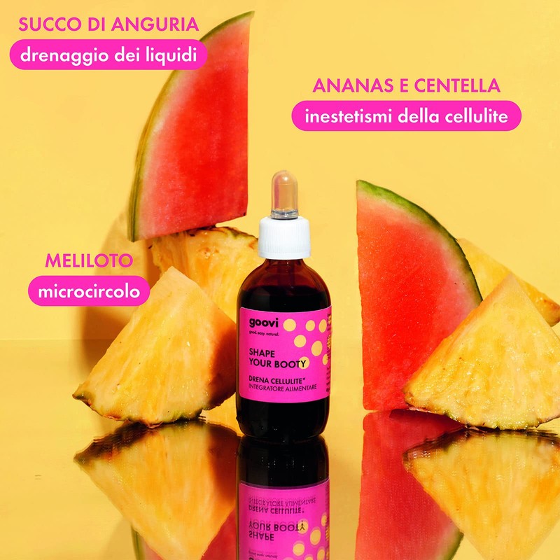 Goovi, Shape Your Booty, Integratore Alimentare Drena Cellulite, Ideale per