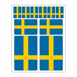 Generisch Set of 10 Flag Stickers Sweden Car Sticker